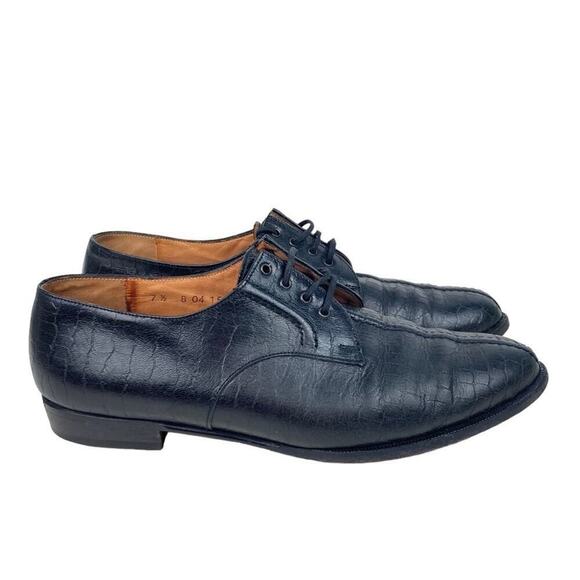 ROBERT CLERGERIE Croc Embossed Leather Lace Up Oxford Loafers 7.5 - $795. - Picture 4 of 14